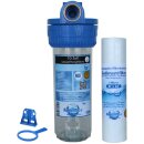 Wasserfiltergehäuse 10 Zoll - 1 Zoll Innengewinde Wandhalter & Filterschlüssel Inkl. 1µ Filterkerze