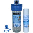 Wasserfiltergehäuse 10 Zoll - 1 Zoll Innengewinde Wandhalter & Filterschlüssel Inkl. 100µ Filterkerze