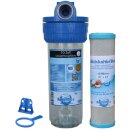 Wasserfiltergehäuse 10 Zoll - 1 Zoll Innengewinde Wandhalter & Filterschlüssel Aktivkohlefilter 10 µ