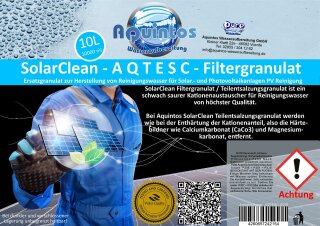 Filtergranulat SolarClean Ersatzgranulat 10 Liter zur Herstellung von Reinigungswasser für Solar.- und Photovoltaikanlagen PV Reinigung 10 Liter (Eimer)