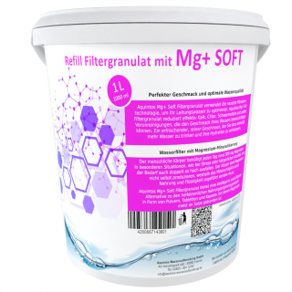 ReFill Filtergranulat mit Mg+ Ersatz für BWT Magnesium Mineralized und Aarke Enriched 1 Liter Mg+ Soft Filtergranulat von Aquintos
