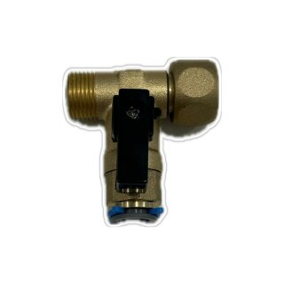 Wasseranschluss Adapter T-Stück 3/8" mit 3/8" Absperrhahn aus Messing für Wasserfilter Osmoseanlage Side by Side Kühlschrank Filter Wasserhahn Anschluss und Umkehr Osmose Schlauch Verbinder